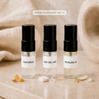 Sovrai Discovery Set II with Maturus, Aria del Lino, and Pearline Air 2 mL perfume sample vials